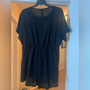 Black zip-back romper